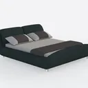 LSIGHTUS Black Modern Simplicity Queen Size Platfo Right 45 Degree View