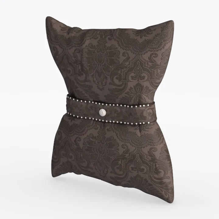 Vintage Damask Fabric Decorative Throw Pillow 3D Model