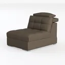 Modern Tufted Brown Leather Armless Chair 3D Model Left 45 Degree View