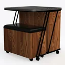 Giantex Nightstand with Charging Station Left 45 Degree View