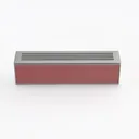 Minimalist Metal Fabric Long Soundbar 3D Model Right 45 Degree View