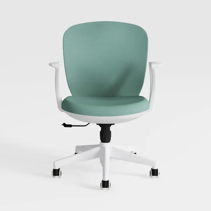 Minimalist Fabric Office Chair with White Base 3D Model