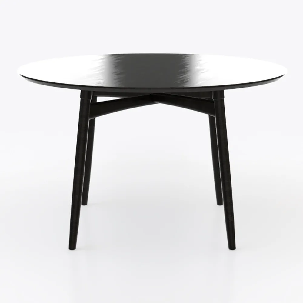 Dining Table Oak and Black 31.7"x31.7"x28.7" MDF,K