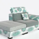 UOCFYK L Shape 2-Piece Home Modular Sectional Sofa Left 45 Degree View