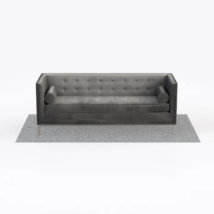 Glory Furniture Pompano Velvet Sofa in Dark Gray