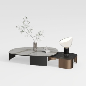 Modern Marble Metal Nesting Coffee Table 3D Model