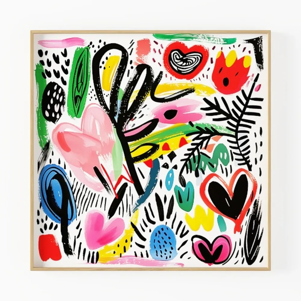 Boho Sun Canvas Wall art Mid-Century Modern