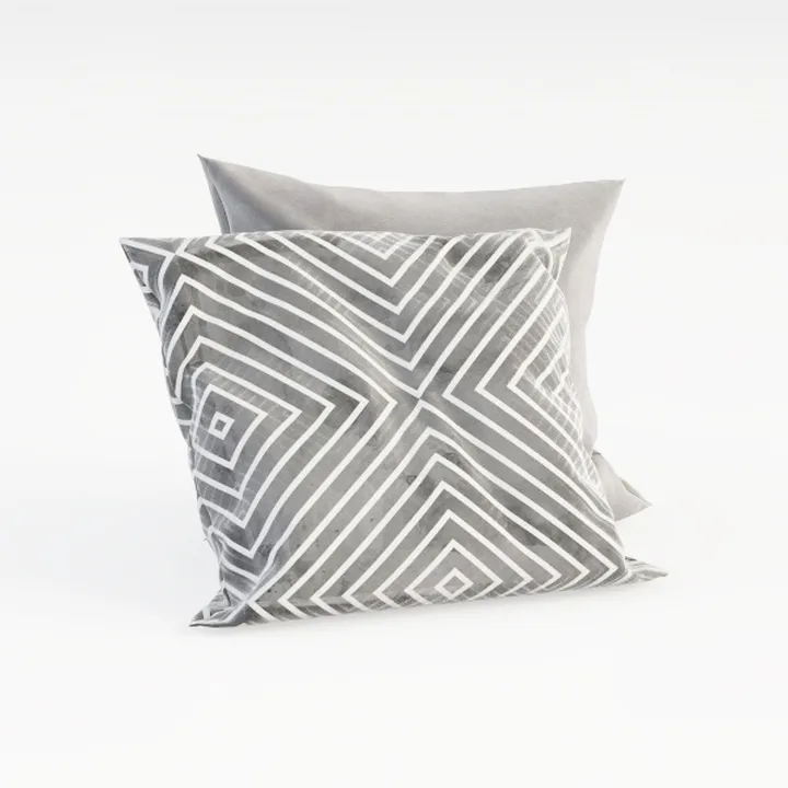 Minimalist Geometric Pattern Fabric Throw Pillows 3D Model