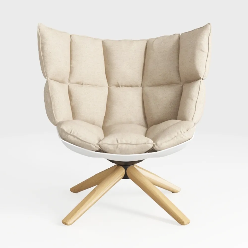 Criss Cross Chair with Armrests & Wheels, PU