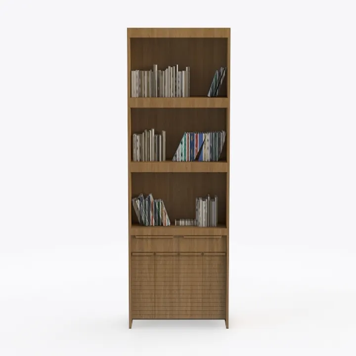 CARPETNAL Natural Oak Bookcase with Fluted Doors