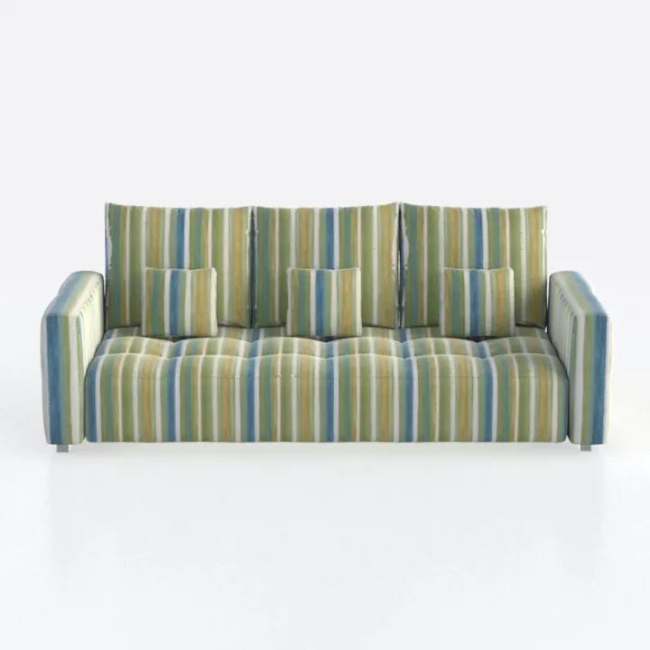 HULALA HOME 81" 3 Seater Sofa with Stripe Pattern