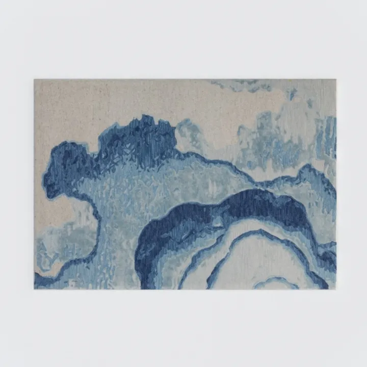 LOCHAS Fluffy Navy Bedroom Rug 2.6' x 5.3', Shaggy