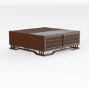 Chinese Style Solid Wood Marble Top Storage Coffee Table 3D Model Right 45 Degree View
