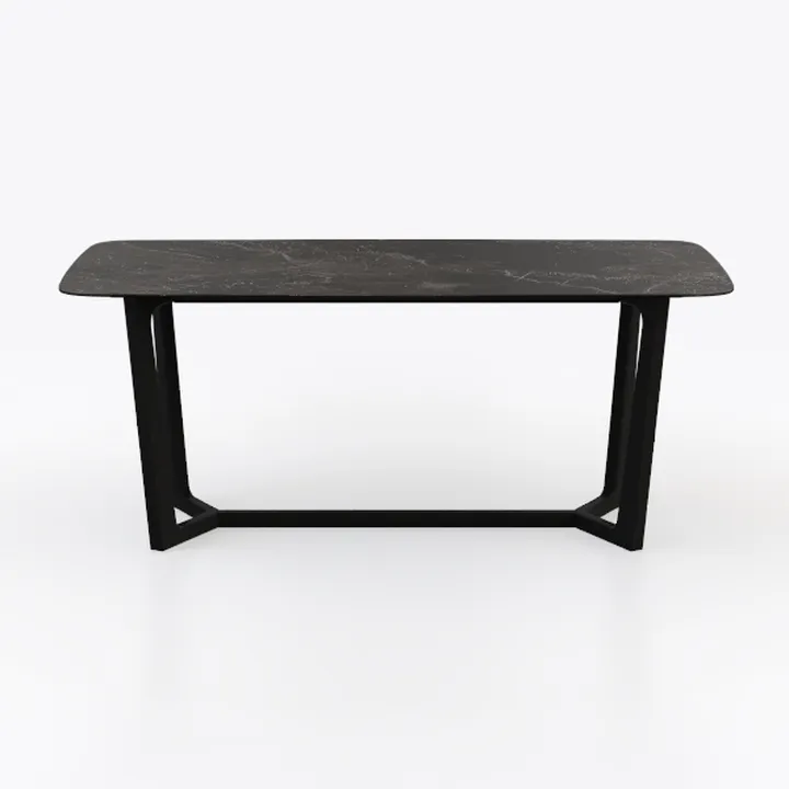 Modern Black Marble Top Metal Frame Console Table 3D Model