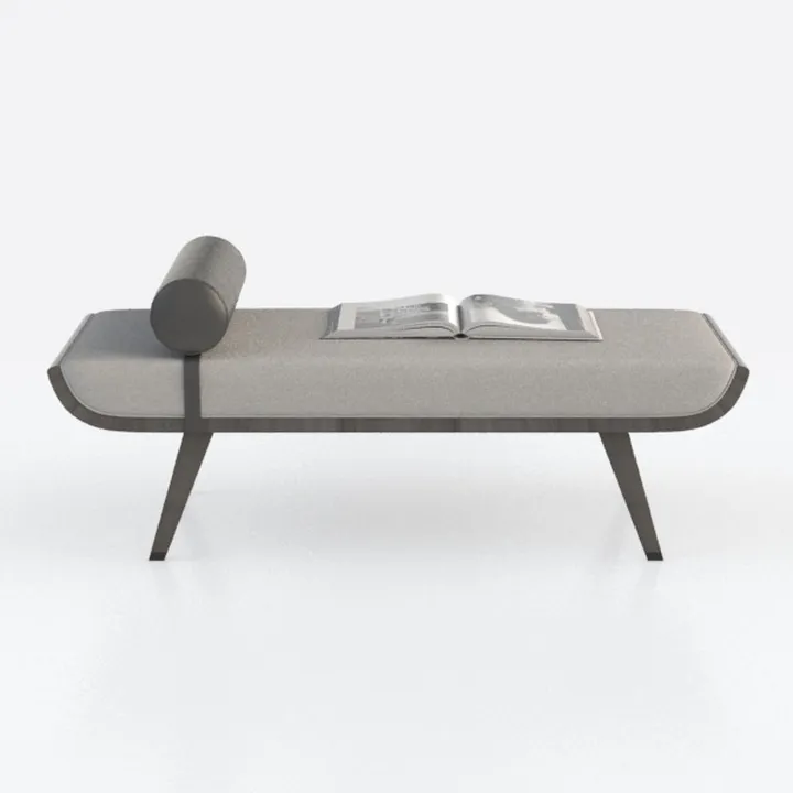 Cayetano Grey Upholstered Entryway Bench with Meta