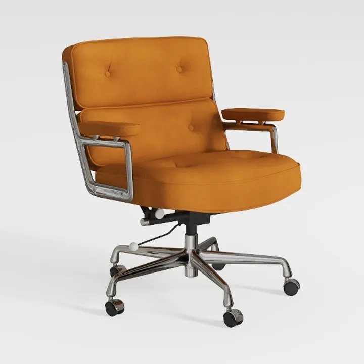 Mid Century Modern Velvet Fabric Office Chair 3D Model