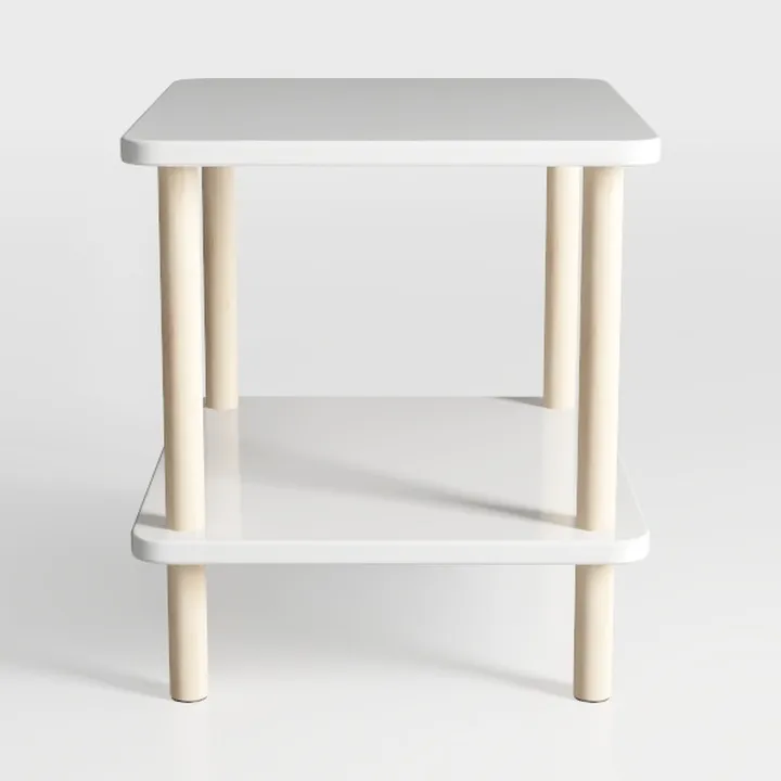 Accent Square End Table, Natural Sofa Side Table