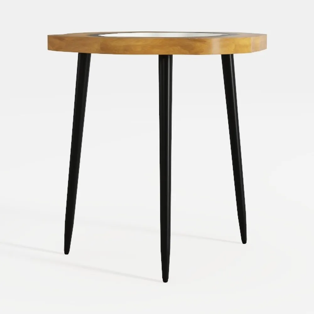 MyGift 20.5 Inch Mid Century Round End Table, 