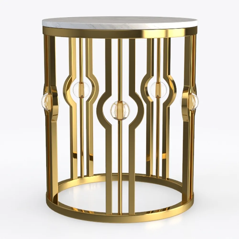 Deco 79 Contemporary Marble Round Accent Table