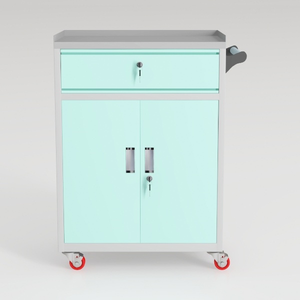 Blue Metal Storage Cabinet with Adjustable Feet
