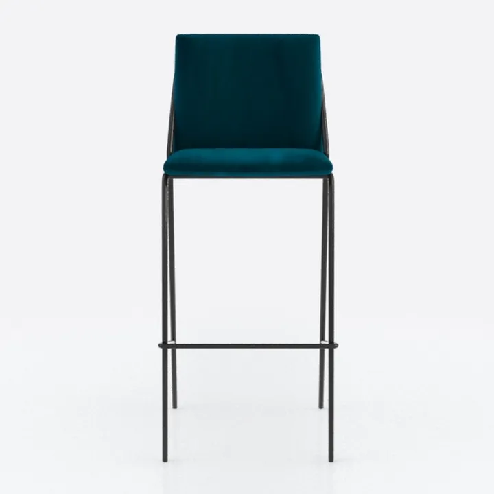 Velvet Bar Stools Set of 4 Green Living Room Bar