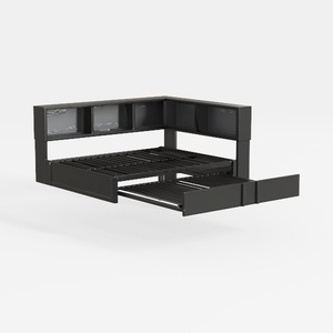 Metal Full Size Daybed with Trundle, Storage Cabin