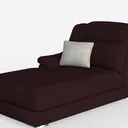 Modern Fabric Left Arm Chaise Lounge with Throw Pillow 3D Model Left 45 Degree View