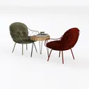 desk &chairs-Dining Left 45 Degree View