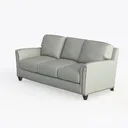 Modern Leather Nailhead Trim 3 Seater Sofa 3D Model Left 45 Degree View