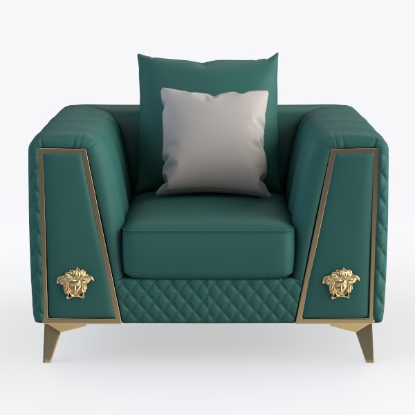 HomeStock Velvet Accent Chair - Modern Green Livin
