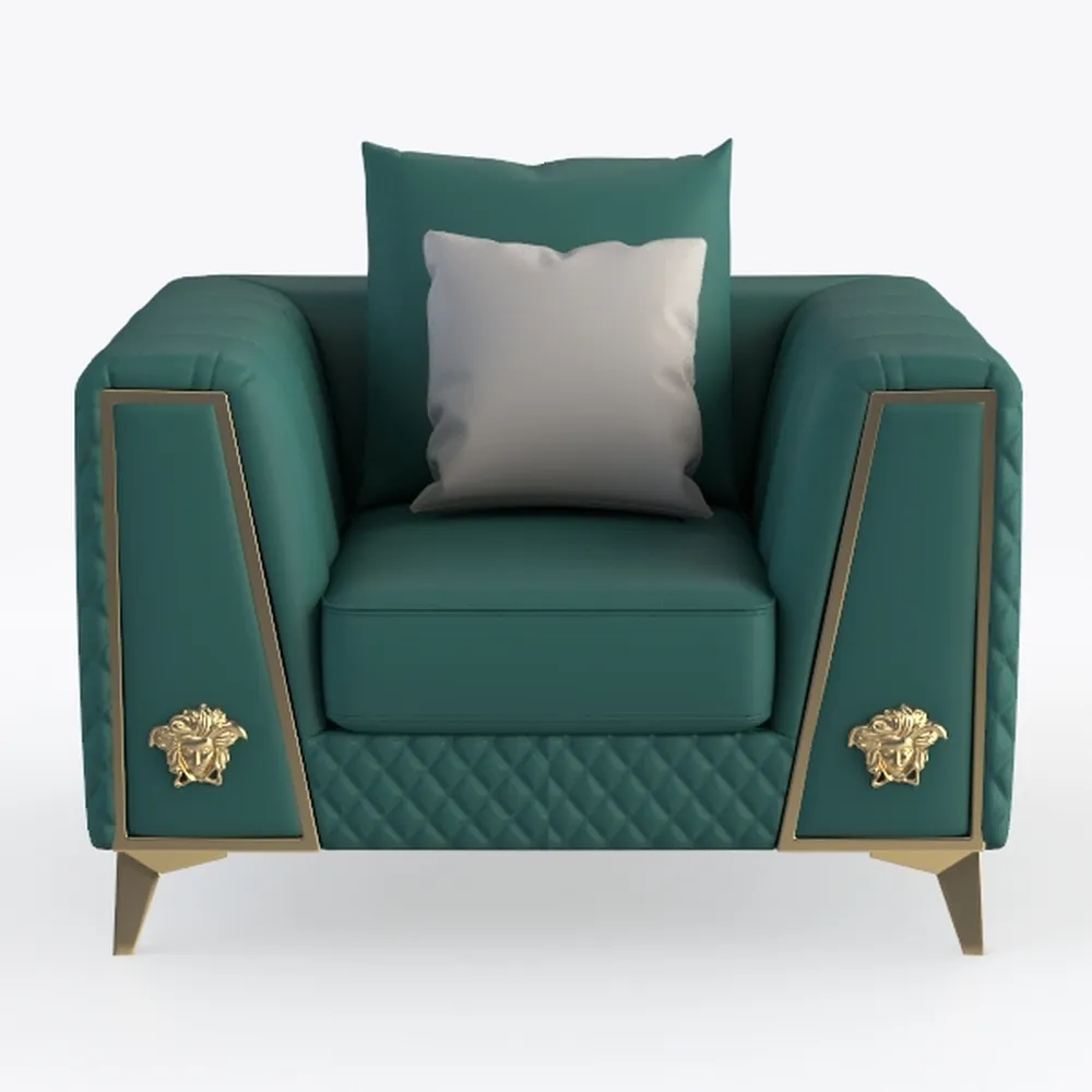 HomeStock Velvet Accent Chair - Modern Green Livin