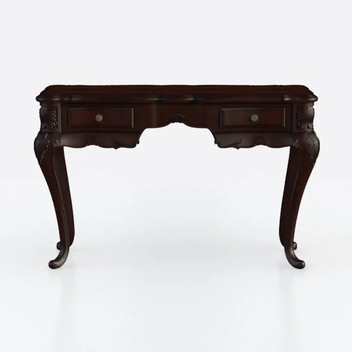 Vintage Carved Solid Wood Console Table 3D Model