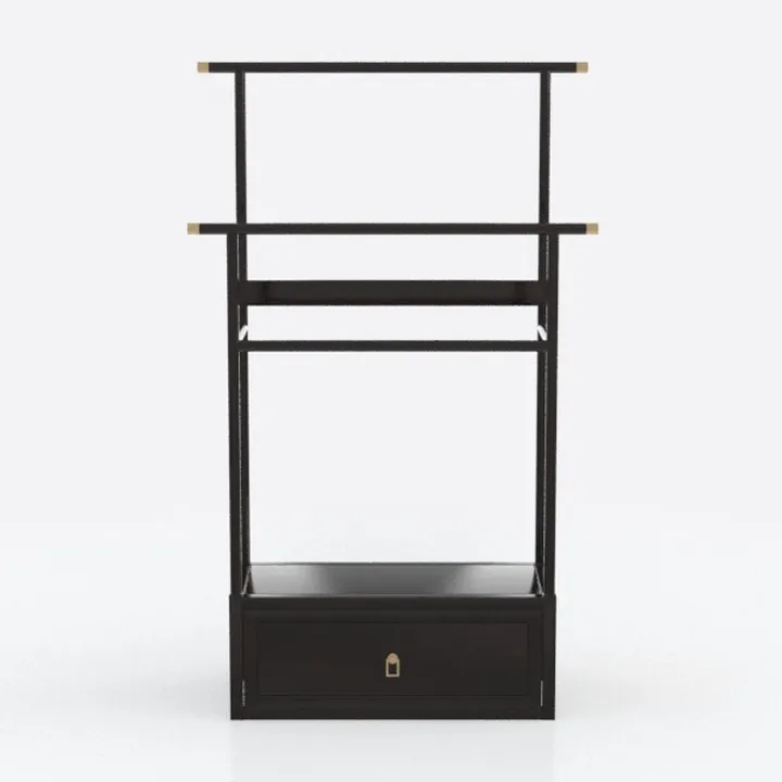 Vintage Narrow Side Table with Storage Shelf, 3