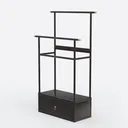 Vintage Narrow Side Table with Storage Shelf, 3 Left 45 Degree View