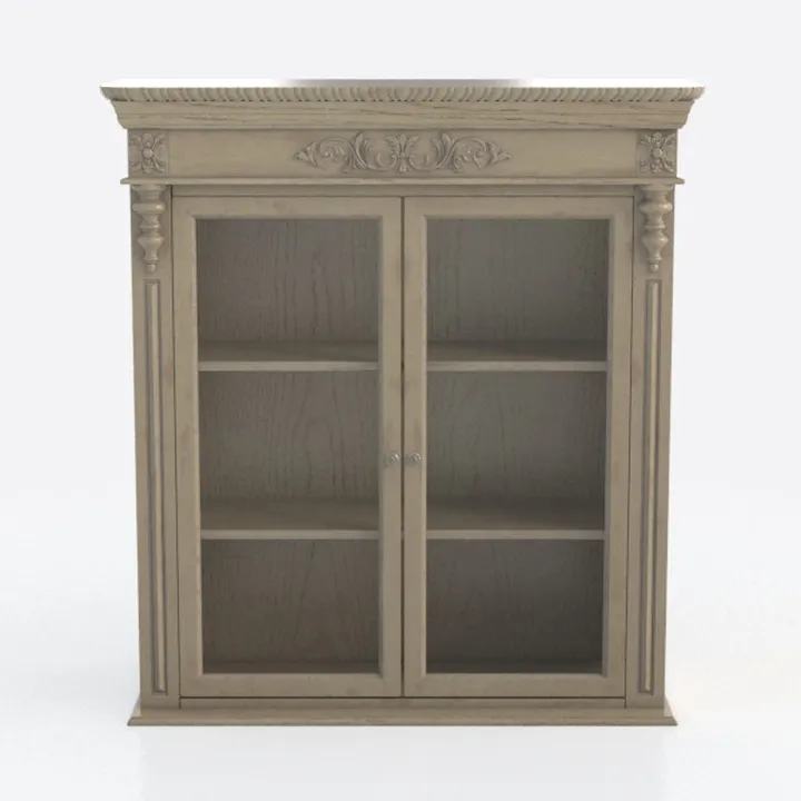 White Solid Mango Wood Sideboard with Carved
