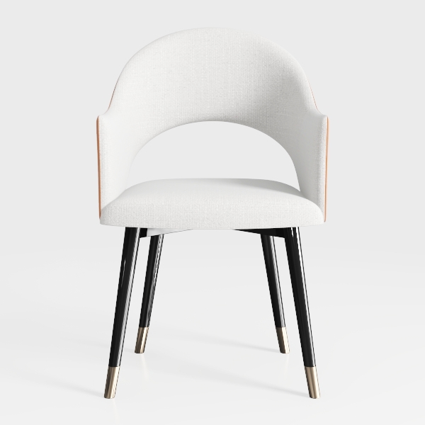 Modern Leather Dining Chair Set of 2, with Metal