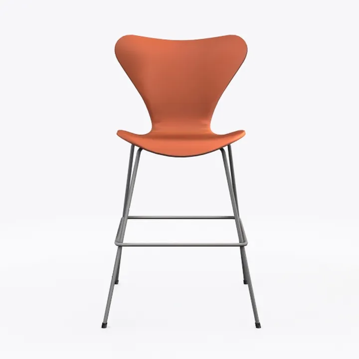 26 in. Orange Low Back Metal Adjustable Height Bar