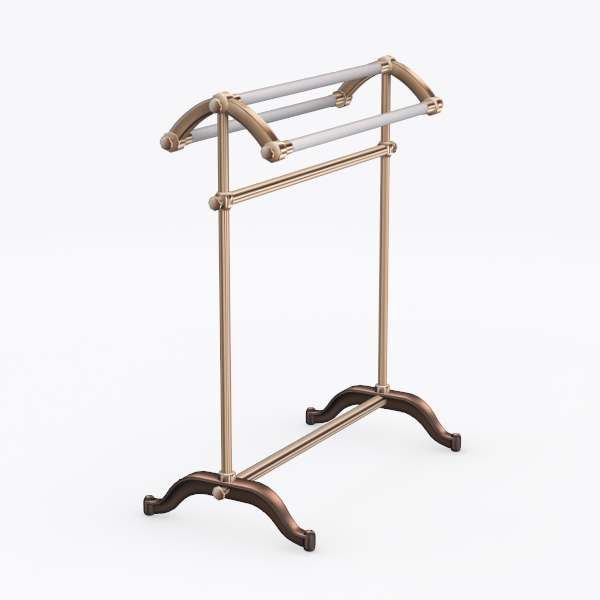 Free Standing Metal & Glass Towel Rack