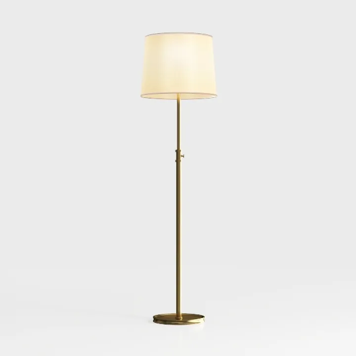 Modern Brass Fabric Shade Floor Lamp 3D Model