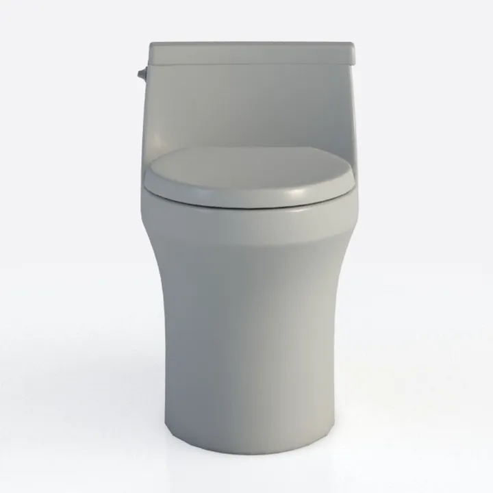 Minimalist White Ceramic One Piece Toilet 3D Model