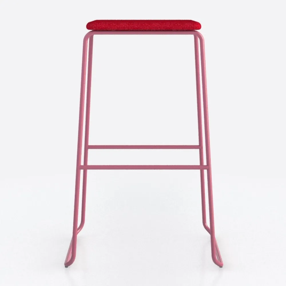 30.25 in Red Metal Outdoor Bar Stool
