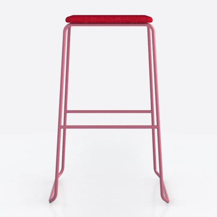 30.25 in Red Metal Outdoor Bar Stool