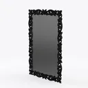 Black Vintage Baroque Ornate Wall Mirror 3D Model Left 45 Degree View