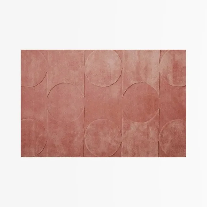 Minimalist Dusty Pink Geometric Tufted Area Rug 3D Model