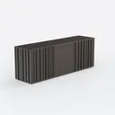 Modern Dark Solid Wood Fluted Sideboard Cabinet 3D Model Right 45 Degree View