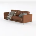 Mid Century Modern 53” Loveseat Sofa, Comfy Uphols Left 45 Degree View
