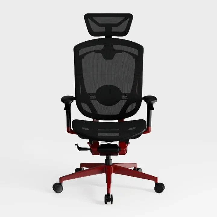 Modern Black Mesh Red Metal Ergonomic Office Chair 3D Model