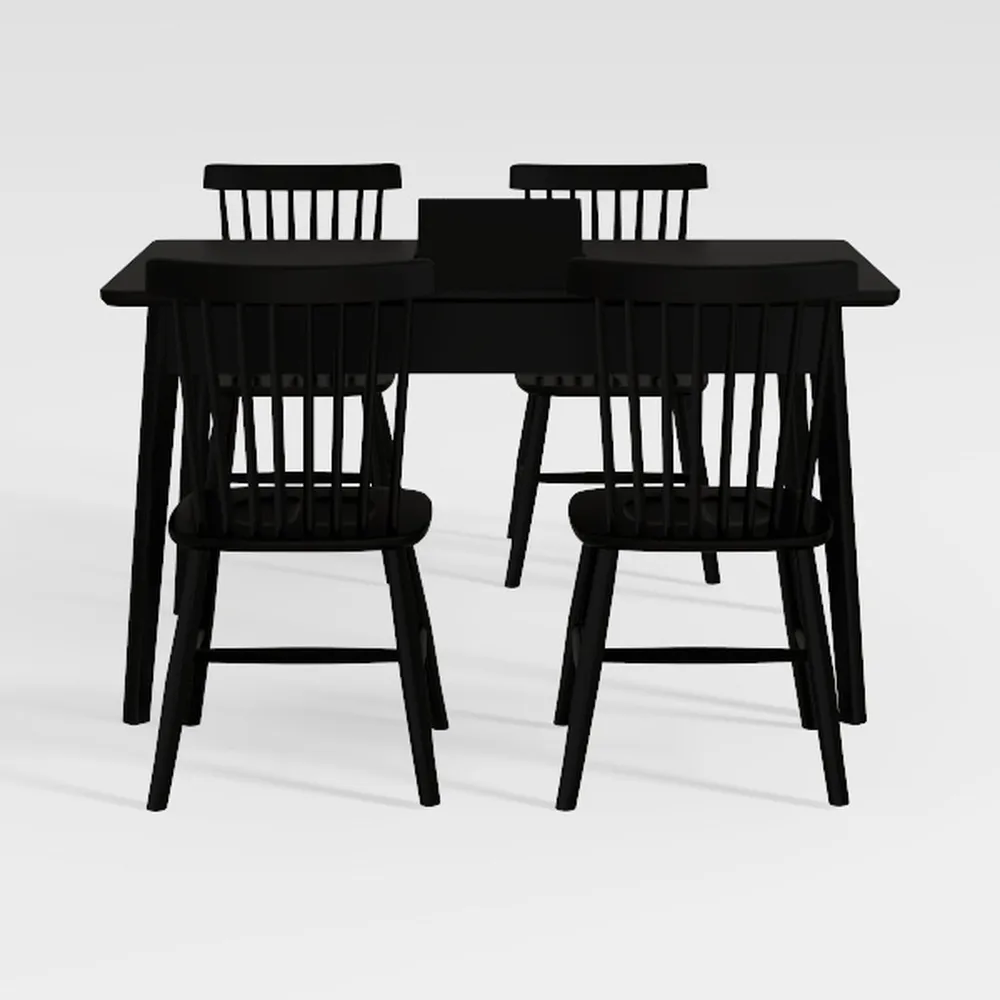 Baxton Studio Minette Dining Set - Gray Fabric
