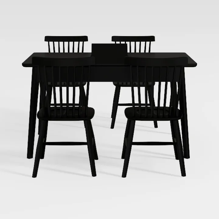 Baxton Studio Minette Dining Set - Gray Fabric