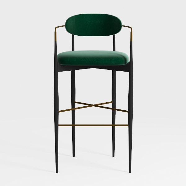 Benjara Tiara Counter Height Chair Set of 2, Metal